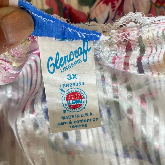 Vintage ILGWU Made in USA Glencraft Lingerie Nightgown Robe Floral Print - Picture 7 of 13
